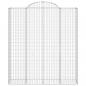 Preview: Gabionen mit Hochbogen 3 Stk. 200x50x220/240cm Verzinktes Eisen