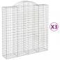 Preview: Gabionen mit Hochbogen 3 Stk. 200x50x200/220cm Verzinktes Eisen