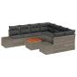 Preview: Garten Sofa Set 9-teilig Grau Poly Rattan Garten Sofa Set
