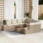 Preview: ARDEBO.de - Garten Sofa Set 9 Teile Beige und Creme Rattan, Polyester