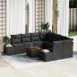 Preview: ARDEBO.de - Garten Sofaset 9-teilig Schwarz Poly Rattan Garten Sofaset