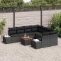 Preview: Garten Sofaset 9-teilig Schwarz Poly Rattan Garten Sofaset