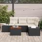 Preview: Garten Sofa Set 5-teilig Schwarz und Creme