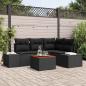 Preview: ARDEBO.de - Garten-Sofa-Set 5 Teile Schwarz Poly-Rattan, gehärtetes Glas, Stahl
