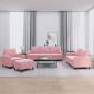 Preview: ARDEBO.de - 4-tlg. Sofagarnitur mit Kissen Rosa Samt