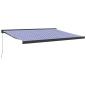 Preview: Markise Einziehbar Blau und Weiß 4x3 m Stoff und Aluminium
