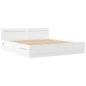 Preview: Bettgestell mit Kopfteil ohne Matratze Weiß 200x200 cm