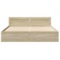 Preview: Bettgestell mit Kopfteil Sonoma-Eiche 200x200 cm Holzwerkstoff