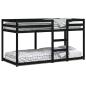 Preview: Etagenbett Schwarz 90x200 cm Massivholz Kiefer