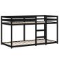 Preview: Etagenbett Schwarz 90x200 cm Massivholz Kiefer