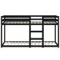 Preview: Etagenbett Schwarz 90x200 cm Massivholz Kiefer