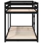 Preview: Etagenbett Schwarz 90x200 cm Massivholz Kiefer
