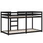 Preview: Etagenbett Schwarz 90x200 cm Massivholz Kiefer