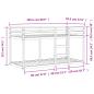 Preview: Etagenbett Schwarz 90x200 cm Massivholz Kiefer