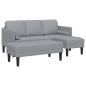 Preview: 2-teiliges Sofa Set mit Kissen Hellgrau Stoff