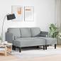 Preview: 2-teiliges Sofa Set mit Kissen Hellgrau Stoff