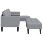 Preview: 2-teiliges Sofa Set mit Kissen Hellgrau Stoff
