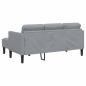 Preview: 2-teiliges Sofa Set mit Kissen Hellgrau Stoff