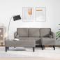 Preview: ARDEBO.de - 2-teiliges Sofa Set mit Kissen in taupefarbenem Stoff