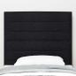 Preview: Kopfteil Linien Design Schwarz 100 cm Stoff