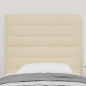 Preview: Kopfteil Linien Design Creme 100 cm Stoff