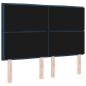 Preview: Kopfteil Linien Design Blau 160 cm Stoff