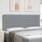 Preview: Kopfteil Linien Design Hellgrau 200 cm Stoff