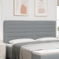 Preview: Kopfteil Linien Design Hellgrau 200 cm Stoff