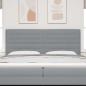 Preview: Kopfteil Linien Design Hellgrau 200 cm Stoff