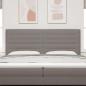 Preview: Kopfteil Linien Design Taupe 200 cm Stoff