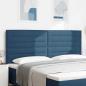 Preview: ARDEBO.de - Kopfteil Linien Design Blau 200 cm Stoff