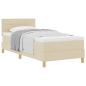 Preview: ARDEBO.de - Boxspringbett mit Matratze Creme 90x200 cm Stoff