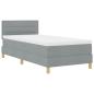 Preview: Boxspringbett mit Matratze Hellgrau 100x200 cm Stoff