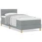 Preview: Boxspringbett mit Matratze Hellgrau 100x200 cm Stoff