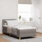 Preview: ARDEBO.de - Boxspringbett mit Matratze Taupe 100x200 cm Stoff