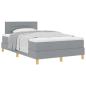 Preview: Boxspringbett mit Matratze Hellgrau 120x200 cm Stoff