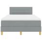 Preview: Boxspringbett mit Matratze Hellgrau 120x200 cm Stoff