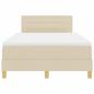 Preview: ARDEBO.de - Boxspringbett mit Matratze Creme 120x200 cm Stoff