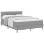 Preview: Boxspringbett mit Matratze hellgrau 140x190 cm Stoff