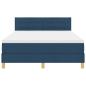 Preview: Boxspringbett mit Matratze Blau 140x200 cm Stoff