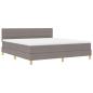 Preview: ARDEBO.de - Boxspringbett mit Matratze Taupe 180x200 cm Stoff