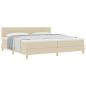 Preview: Boxspringbett mit Matratze Creme 200x200 cm Stoff