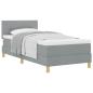 Preview: Boxspringbett mit Matratze Hellgrau 90x200 cm Stoff