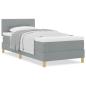 Preview: Boxspringbett mit Matratze Hellgrau 90x200 cm Stoff