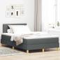 Preview: ARDEBO.de - Boxspringbett mit Matratze Dunkelgrau 120x200 cm Stoff
