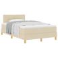Preview: Boxspringbett mit Matratze Creme 120x200 cm Stoff