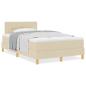 Preview: Boxspringbett mit Matratze Creme 120x200 cm Stoff