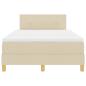 Preview: Boxspringbett mit Matratze Creme 120x200 cm Stoff