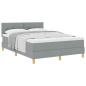 Preview: Boxspringbett mit Matratze Hellgrau 140x200 cm Stoff