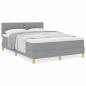Preview: Boxspringbett mit Matratze Hellgrau 140x200 cm Stoff